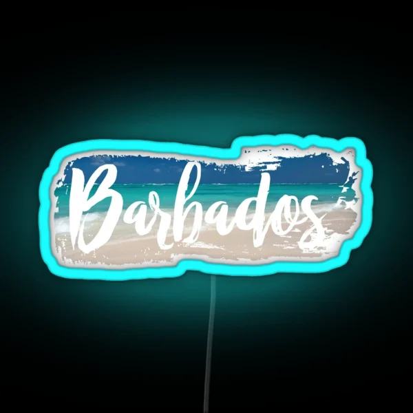 Barbados Beach Background RGB Neon Sign