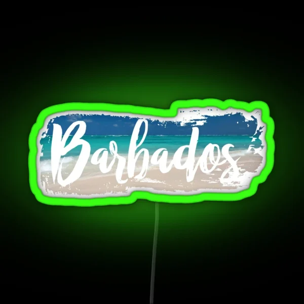 Barbados Beach Background RGB Neon Sign