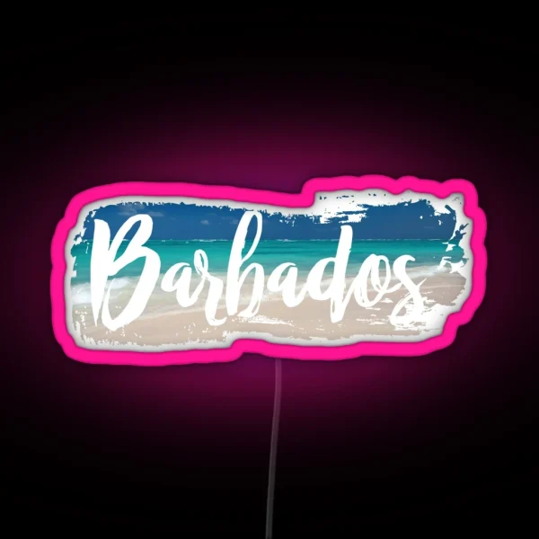 Barbados Beach Background RGB Neon Sign