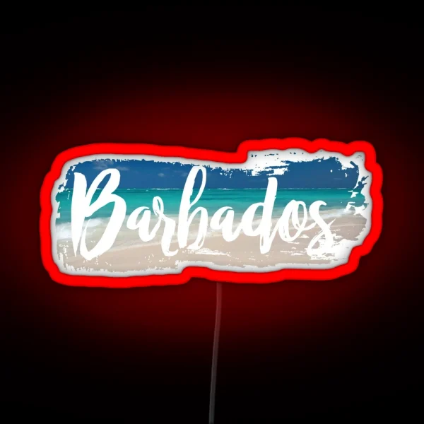 Barbados Beach Background RGB Neon Sign
