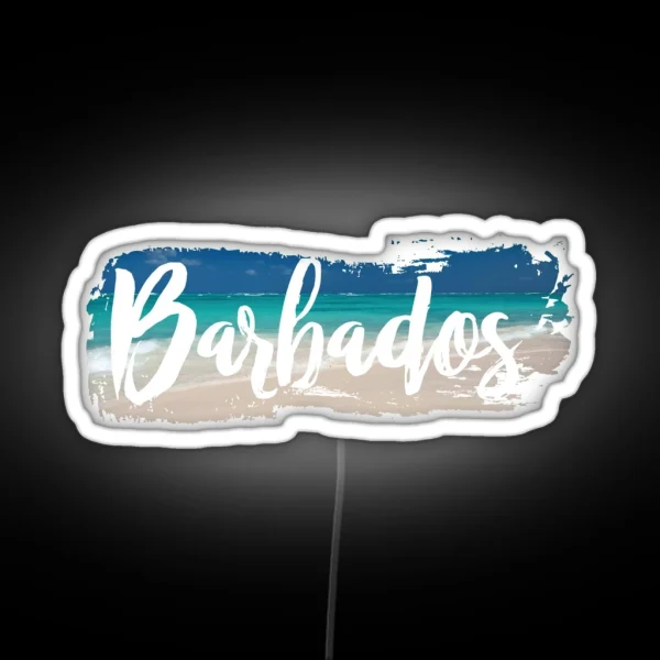 Barbados Beach Background RGB Neon Sign