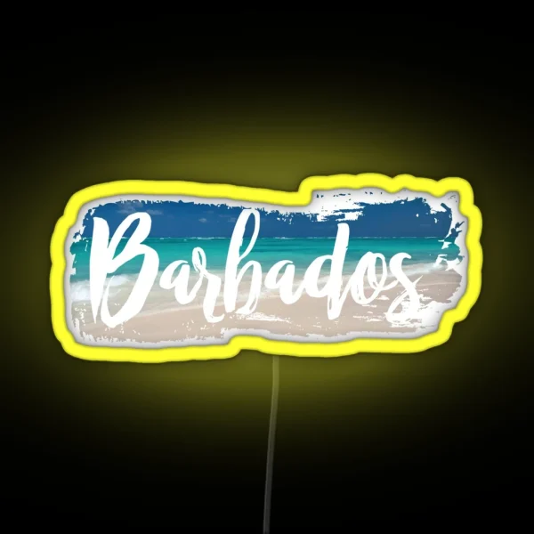 Barbados Beach Background RGB Neon Sign