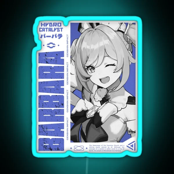Barbara Genshin Impact V 3 Color Ver RGB Neon Sign