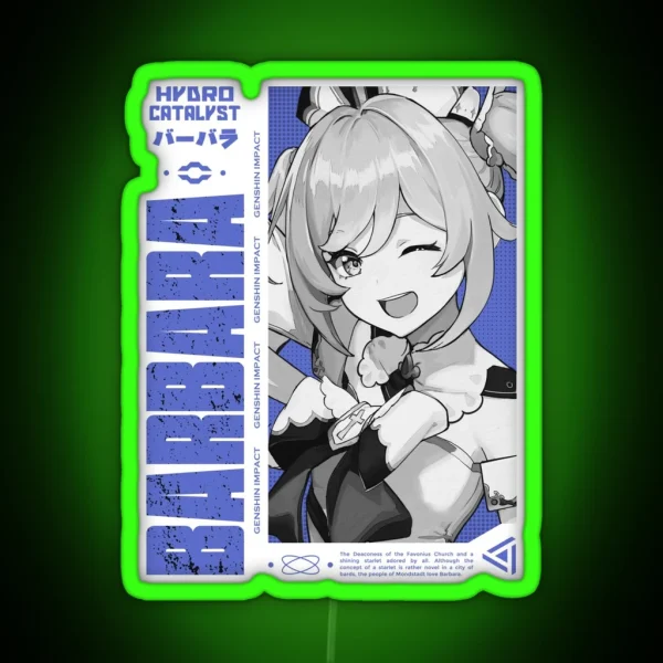 Barbara Genshin Impact V 3 Color Ver RGB Neon Sign