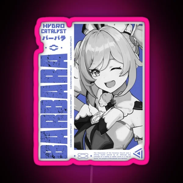 Barbara Genshin Impact V 3 Color Ver RGB Neon Sign