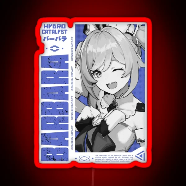 Barbara Genshin Impact V 3 Color Ver RGB Neon Sign