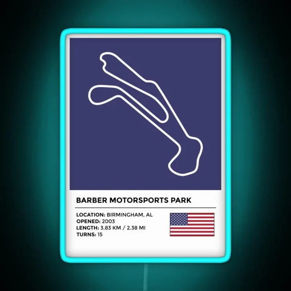 Barber Motorsports Park Info RGB Neon Sign
