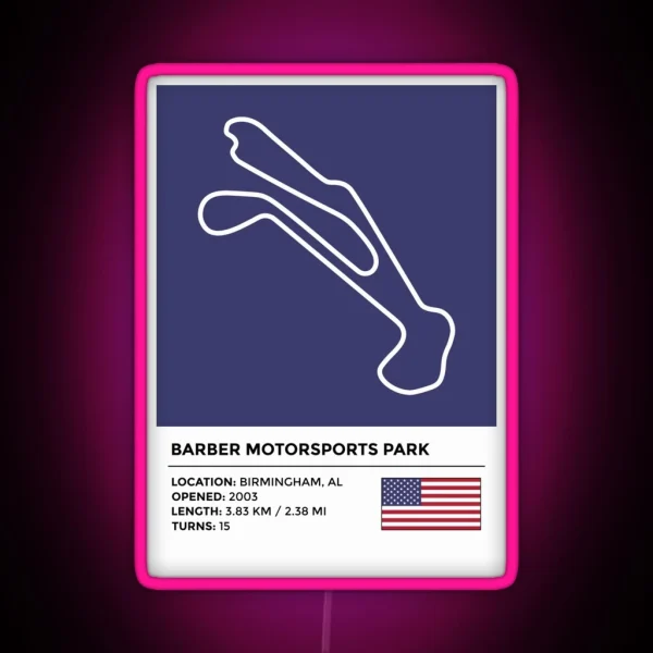 Barber Motorsports Park Info RGB Neon Sign