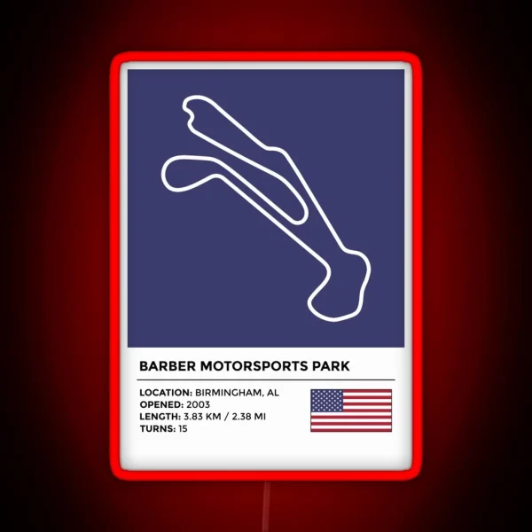 Barber Motorsports Park Info RGB Neon Sign