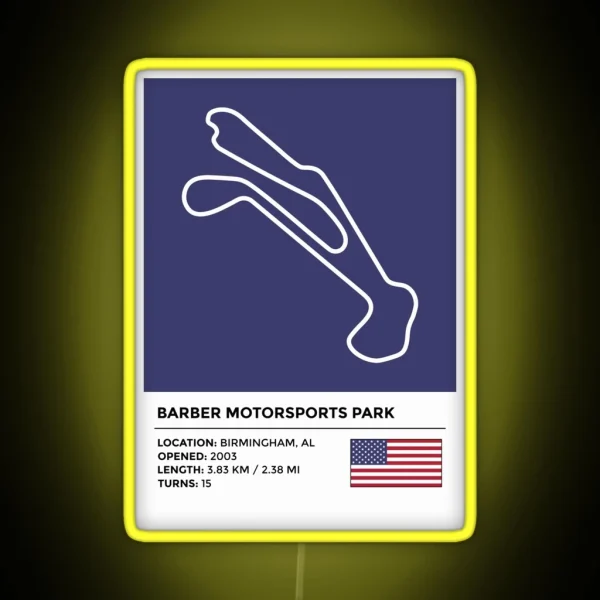 Barber Motorsports Park Info RGB Neon Sign