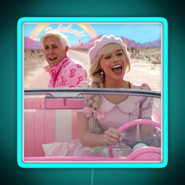 BARBIE Margot Robbie And Rayan Reynolds RGB Neon Sign