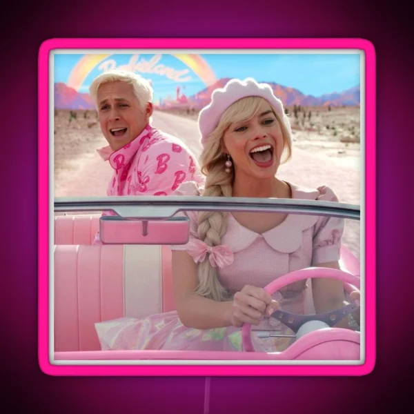 BARBIE Margot Robbie And Rayan Reynolds RGB Neon Sign