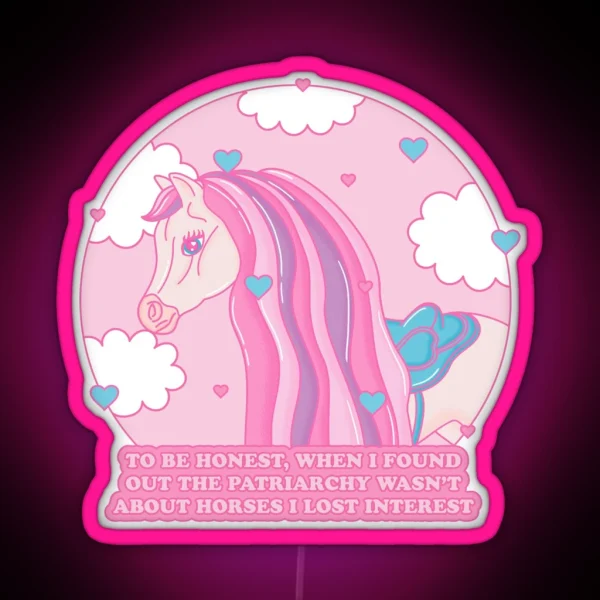 Barbie Movie Horses Patriarchy Quote Ken RGB Neon Sign