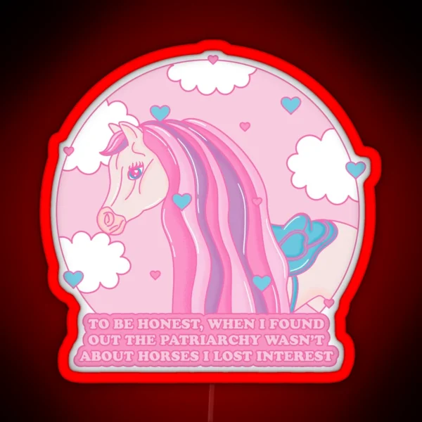 Barbie Movie Horses Patriarchy Quote Ken RGB Neon Sign