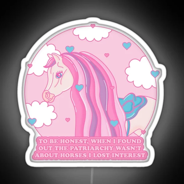 Barbie Movie Horses Patriarchy Quote Ken RGB Neon Sign