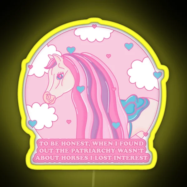 Barbie Movie Horses Patriarchy Quote Ken RGB Neon Sign