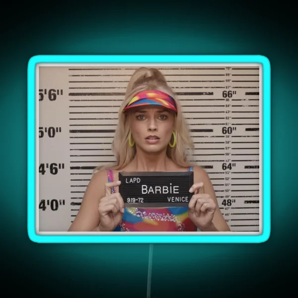 Barbie Mugshot RGB Neon Sign
