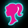 Vibrant Neon Backlit Barbie Silhouette Wall Sign Decoration led Decal