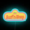 Vintage Barbie Surfs and Shops Colorful Neon Retro Art Sign