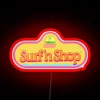 Vintage 80s retro Barbie surf shop neon sign decoration artwork