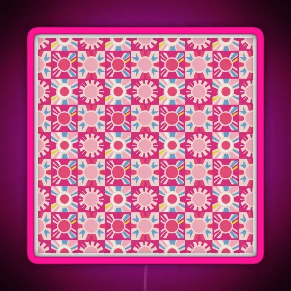 Barbiecore Sun Ray Print RGB Neon Sign