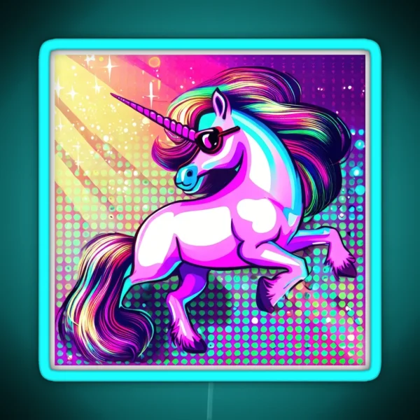 Barbiecore Unicorn In Disco Dream RGB Neon Sign