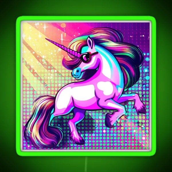 Barbiecore Unicorn In Disco Dream RGB Neon Sign