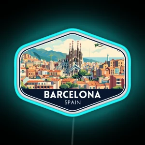 Barcelona Spain City Travel Souvenir RGB Neon Sign