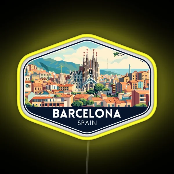 Barcelona Spain City Travel Souvenir RGB Neon Sign