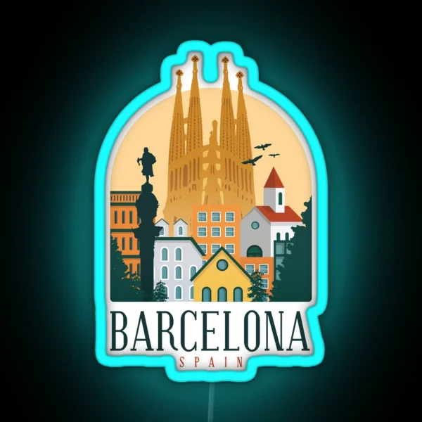BARCELONA SPAIN RGB Neon Sign