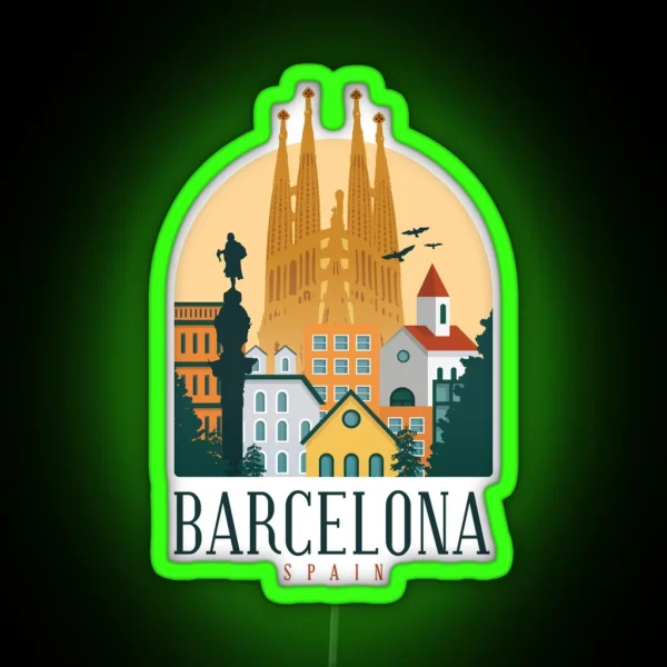 BARCELONA SPAIN RGB Neon Sign