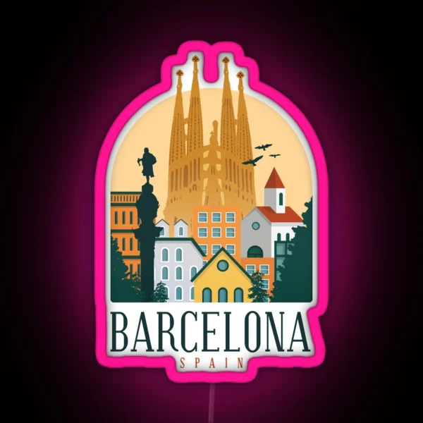 BARCELONA SPAIN RGB Neon Sign