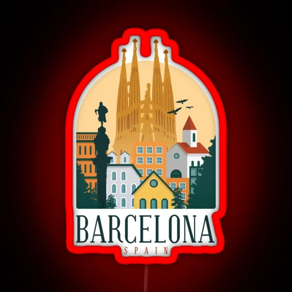 BARCELONA SPAIN RGB Neon Sign