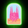 Vibrant Barcelona City Skyline Neon Sign with RGB Color Accent