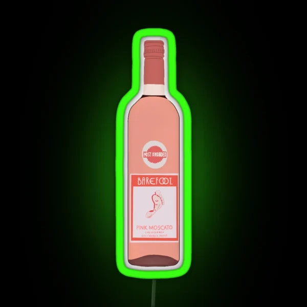 Barefoot Wine Bottle RGB Neon Sign