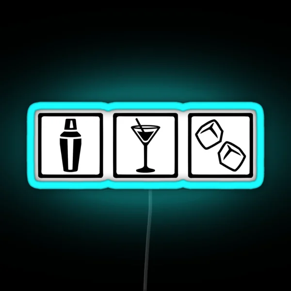 Bartender Cocktail Party RGB Neon Sign