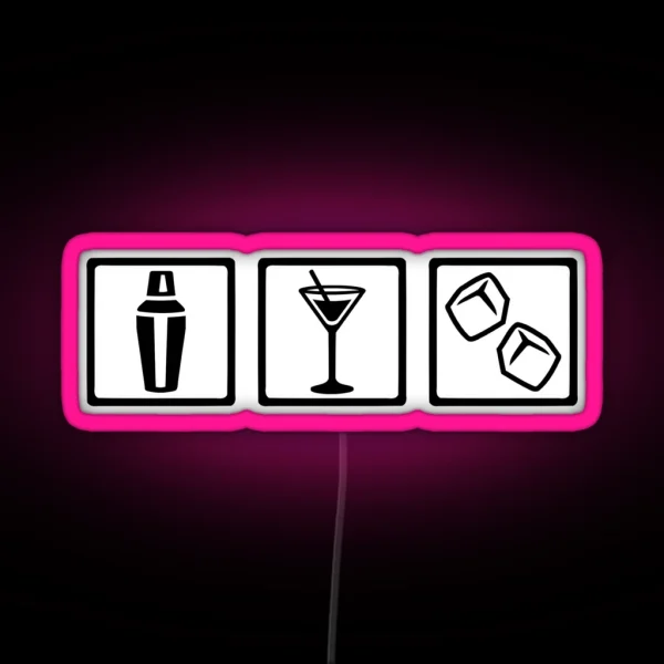 Bartender Cocktail Party RGB Neon Sign