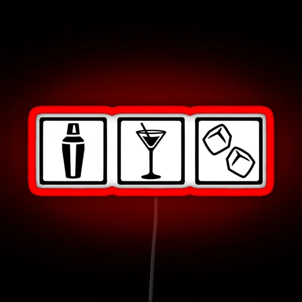 Bartender Cocktail Party RGB Neon Sign