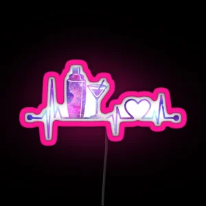 BARTENDER HEARTBEAT GALAXY BARTENDER HEARTBEAT RGB Neon Sign