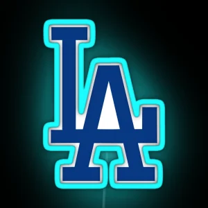 Baseball Angeles Logo RGB Neon Sign