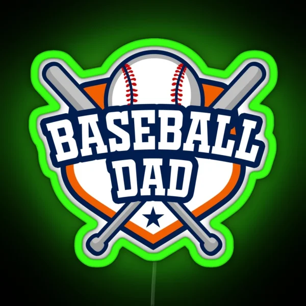 Baseball Dad Gift Matching Family Names Also Available RGB Neon Sign