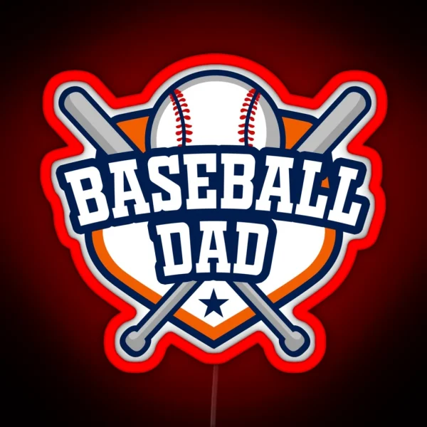 Baseball Dad Gift Matching Family Names Also Available RGB Neon Sign