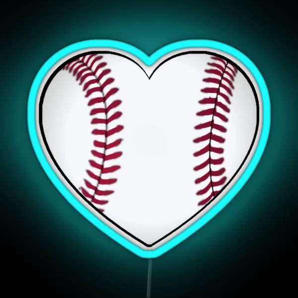 Baseball Heart RGB Neon Sign