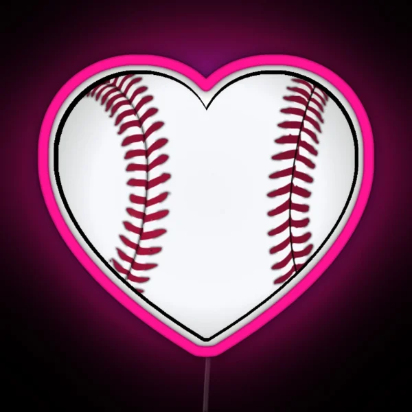 Baseball Heart RGB Neon Sign