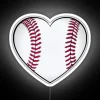 Vibrant LED baseball-shaped heart with colorful RGB neon lighting.