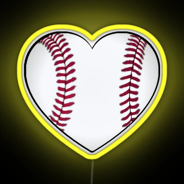 Baseball Heart RGB Neon Sign