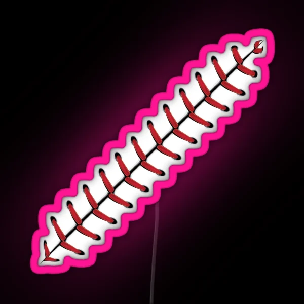 Baseball Lace Background 2 RGB Neon Sign