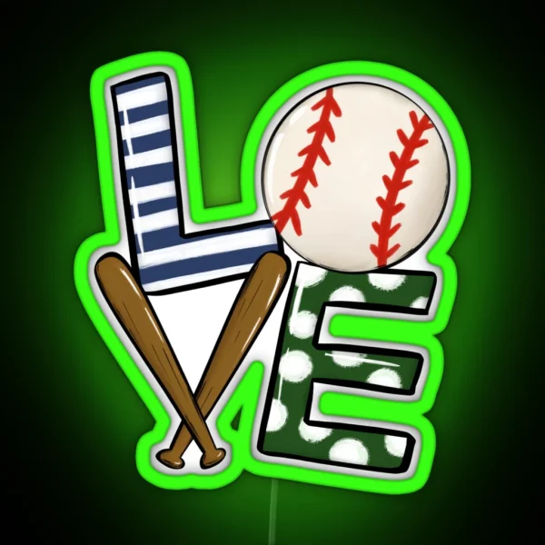 Baseball Love RGB Neon Sign