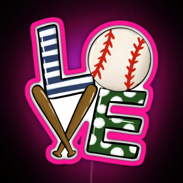 Baseball Love RGB Neon Sign