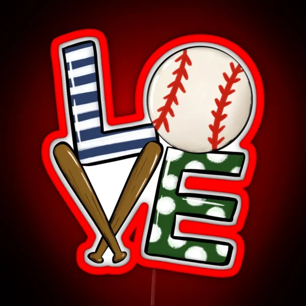 Baseball Love RGB Neon Sign